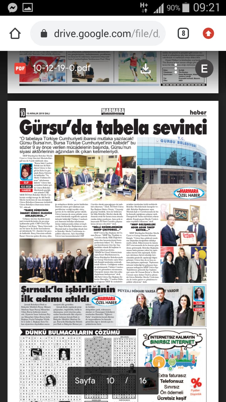 ŞIRNAK BELEDİYESİ PARK VE BAHÇELER MÜDÜRÜ ŞUBEMİZİ ZİYARET ETTİ.
