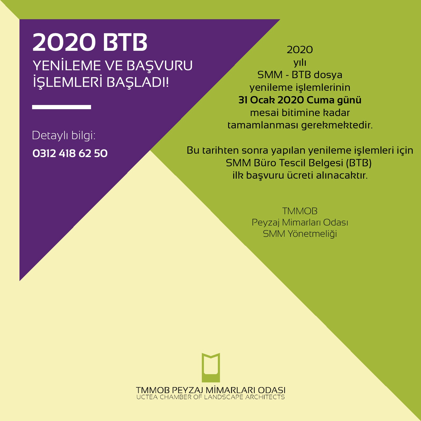 2020 YILI İÇİN BÜRO TESCİL YENİLEME İŞLEMLERİ BAŞLADI