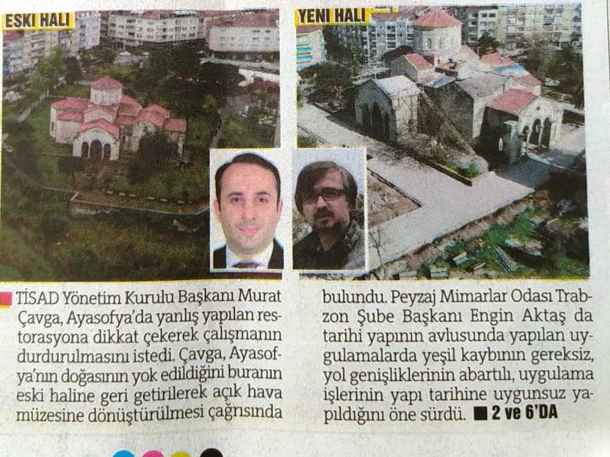 BASIN AÇIKLAMASI: TRABZON AYASOFYA CAMİDE GERÇEKLEŞTİRİLEN RESTORASYON ÇALIŞMALARI