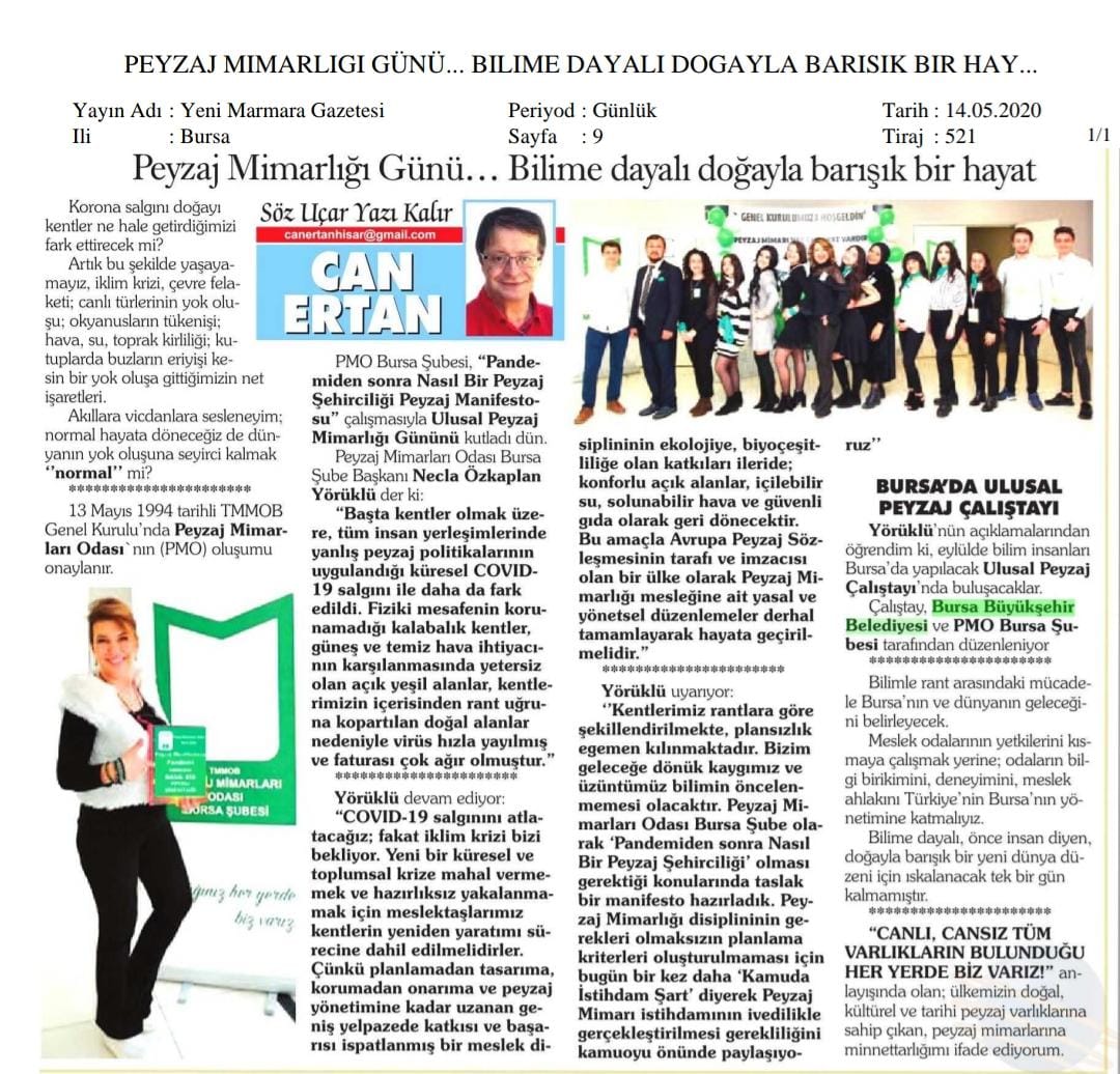 13 MAYIS ULUSAL PEYZAJ MİMARLIĞI GÜNÜ... BİLİME DAYALI DOĞAYLA BARIŞIK BİR HAYAT!