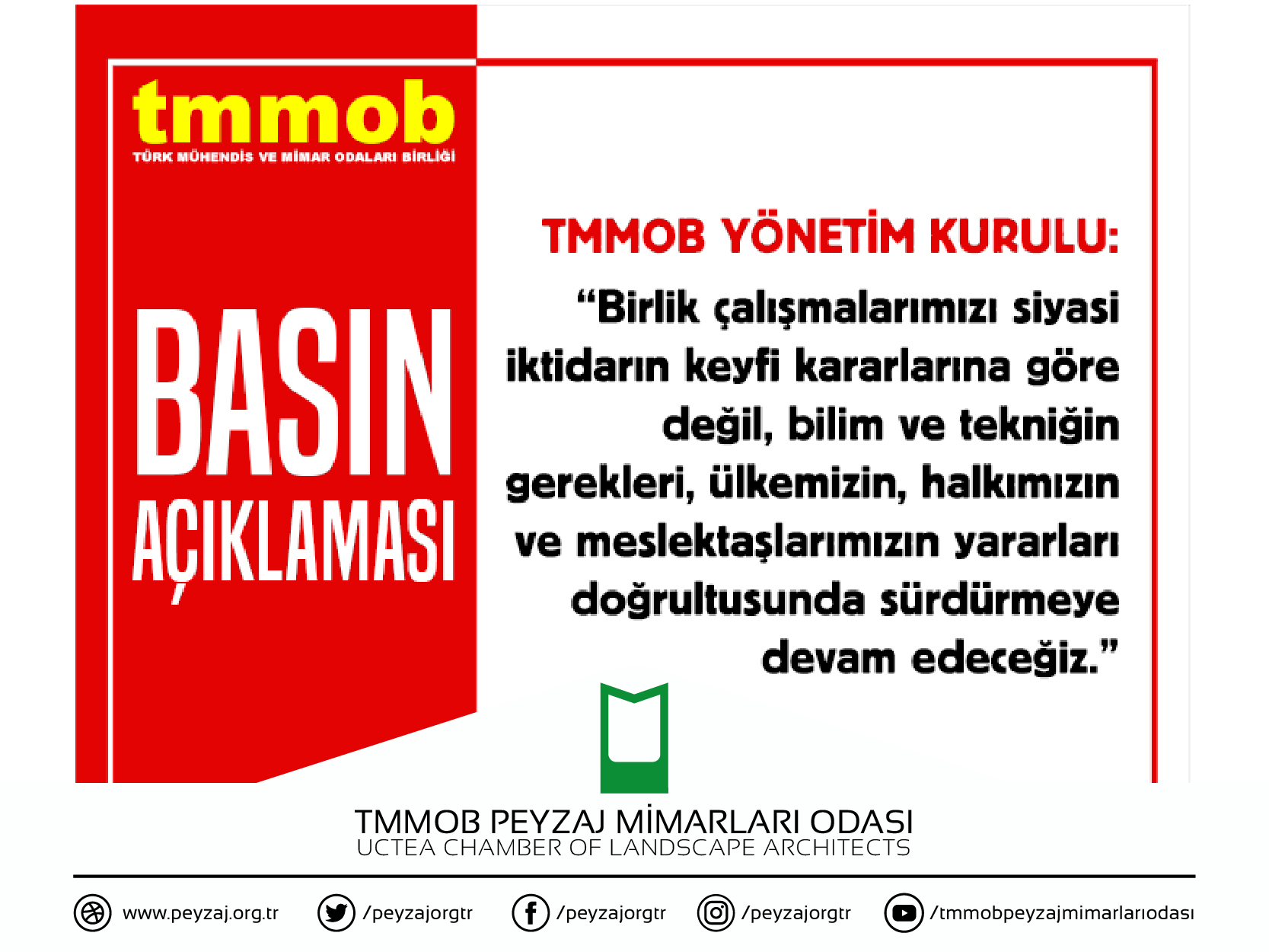 TMMOB BASIN AÇIKLAMASI: İKTİDAR DAYATMASIYLA DEĞİL, GENEL KURUL İRADESİYLE YÖNETECEĞİZ