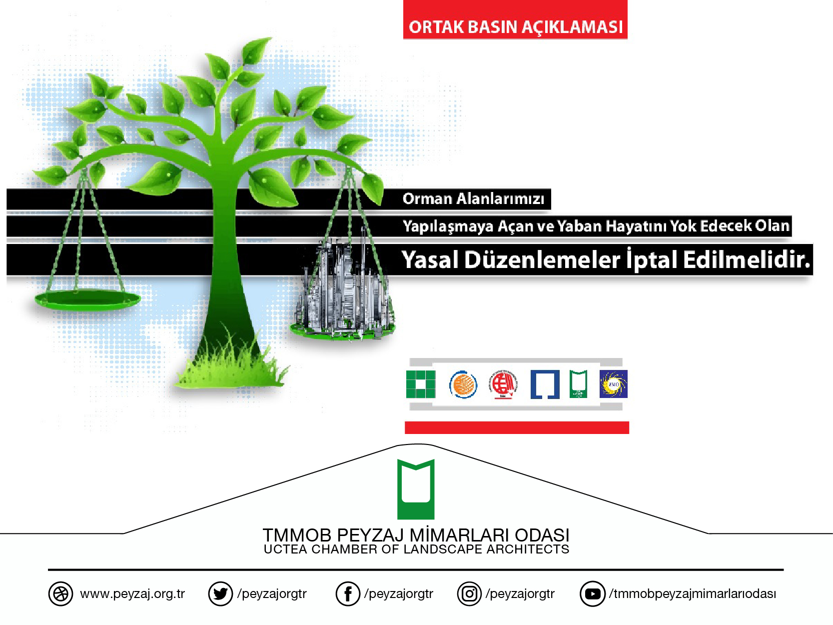 ORTAK BASIN AÇIKLAMASI: ORMAN ALANLARIMIZI YAPILAŞMAYA AÇAN VE YABAN HAYATINI YOK EDECEK OLAN YASAL DÜZENLEMELER İPTAL EDİLMELİDİR