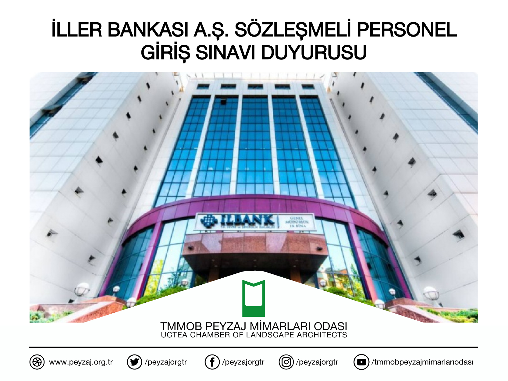 İLLER BANKASI A.Ş. SÖZLEŞMELİ PERSONEL GİRİŞ SINAVI DUYURUSU