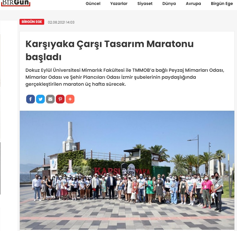KARŞIYAKA ÇARŞI TASARIM MARATONU BAŞLADI 02.08.2021 / BİRGÜN
