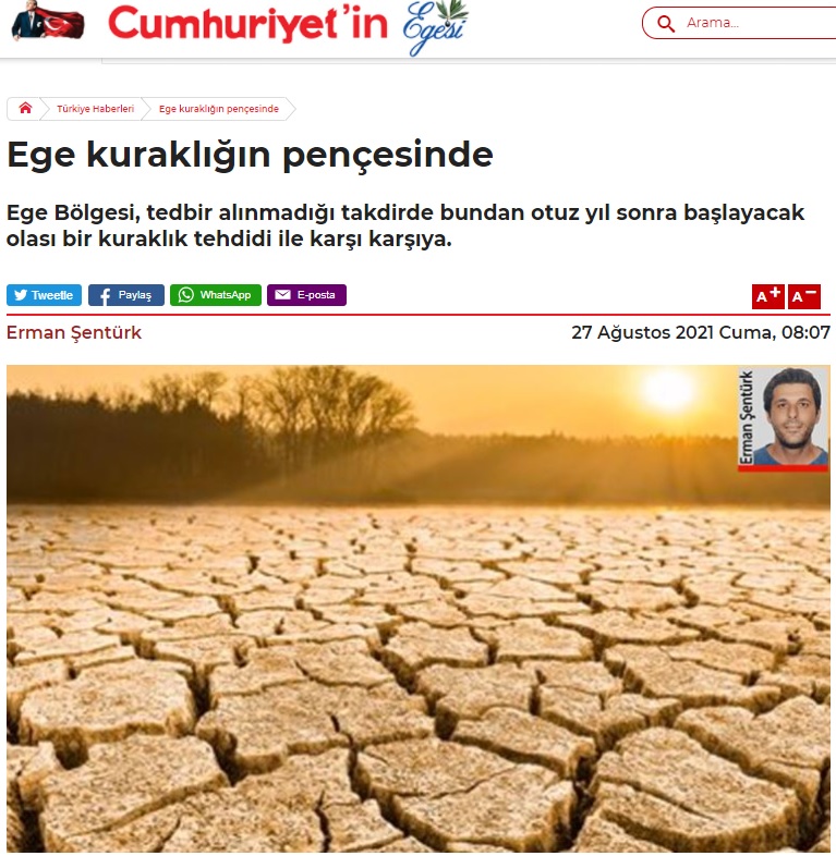 EGE KURAKLIĞIN PENÇESİNDE 27.08.2021 / CUMHURİYET
