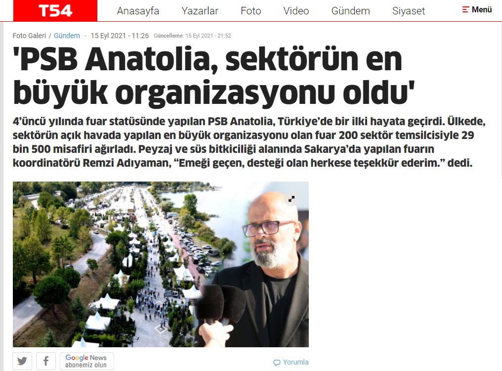 PSB ANATOLİA, SEKTÖRÜN EN BÜYÜK ORGANİZASYONU OLDU 15.09.2021 / T54