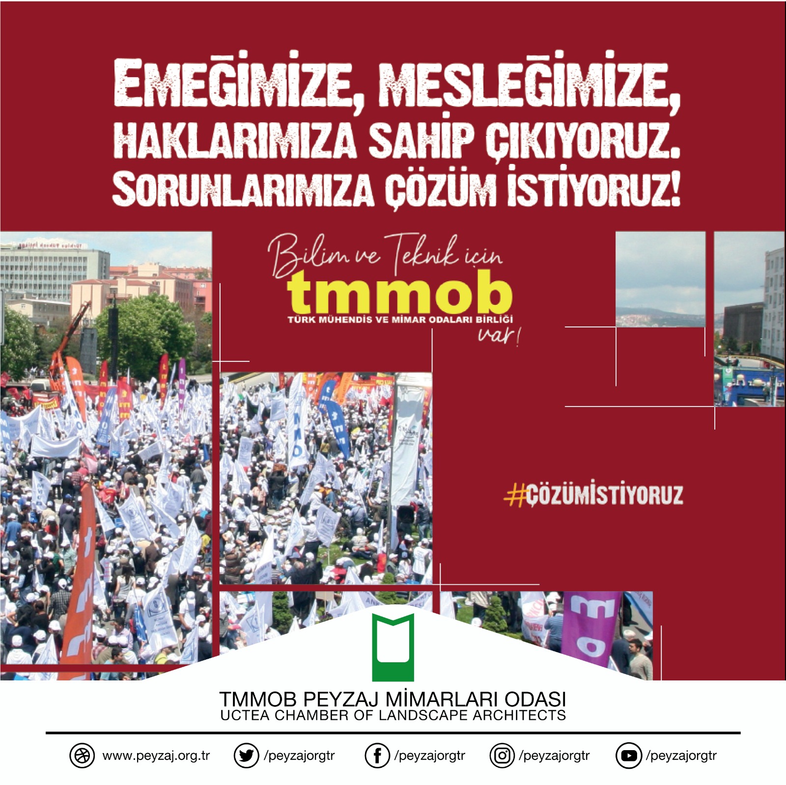 EMEĞİMİZE, MESLEĞİMİZE, HAKLARIMIZA SAHİP ÇIKIYOR SORUNLARIMIZA ÇÖZÜM İSTİYORUZ