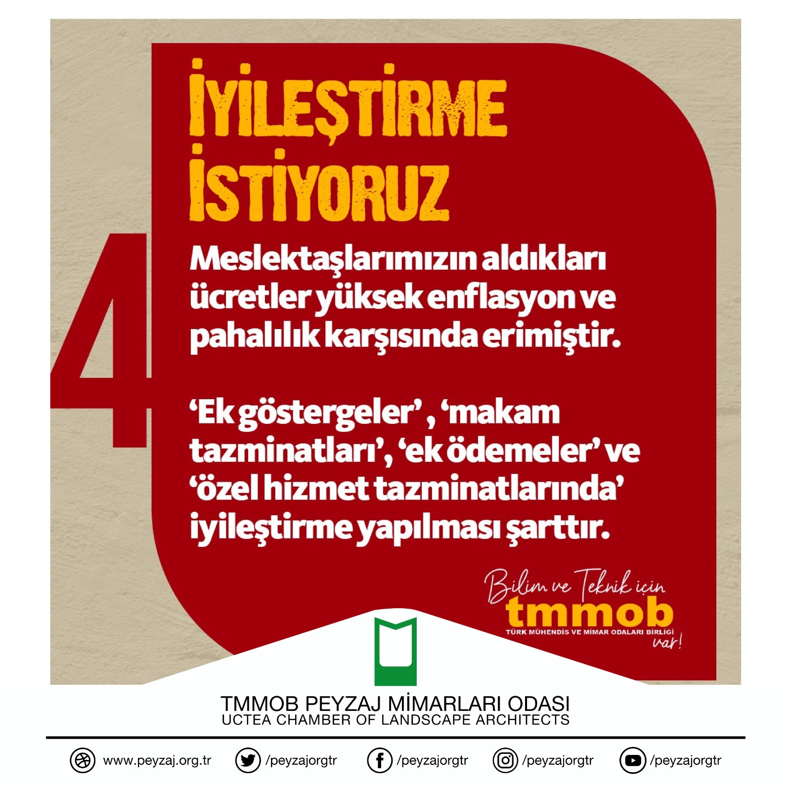 KAMUDA ÇALIŞAN MÜHENDİS, MİMAR VE ŞEHİR PLANCISI ÜCRETLERİ İYİLEŞTİRİLMELİ VE EK GÖSTERGE 6400 SEVİYESİNE YÜKSELTİLMELİDİR