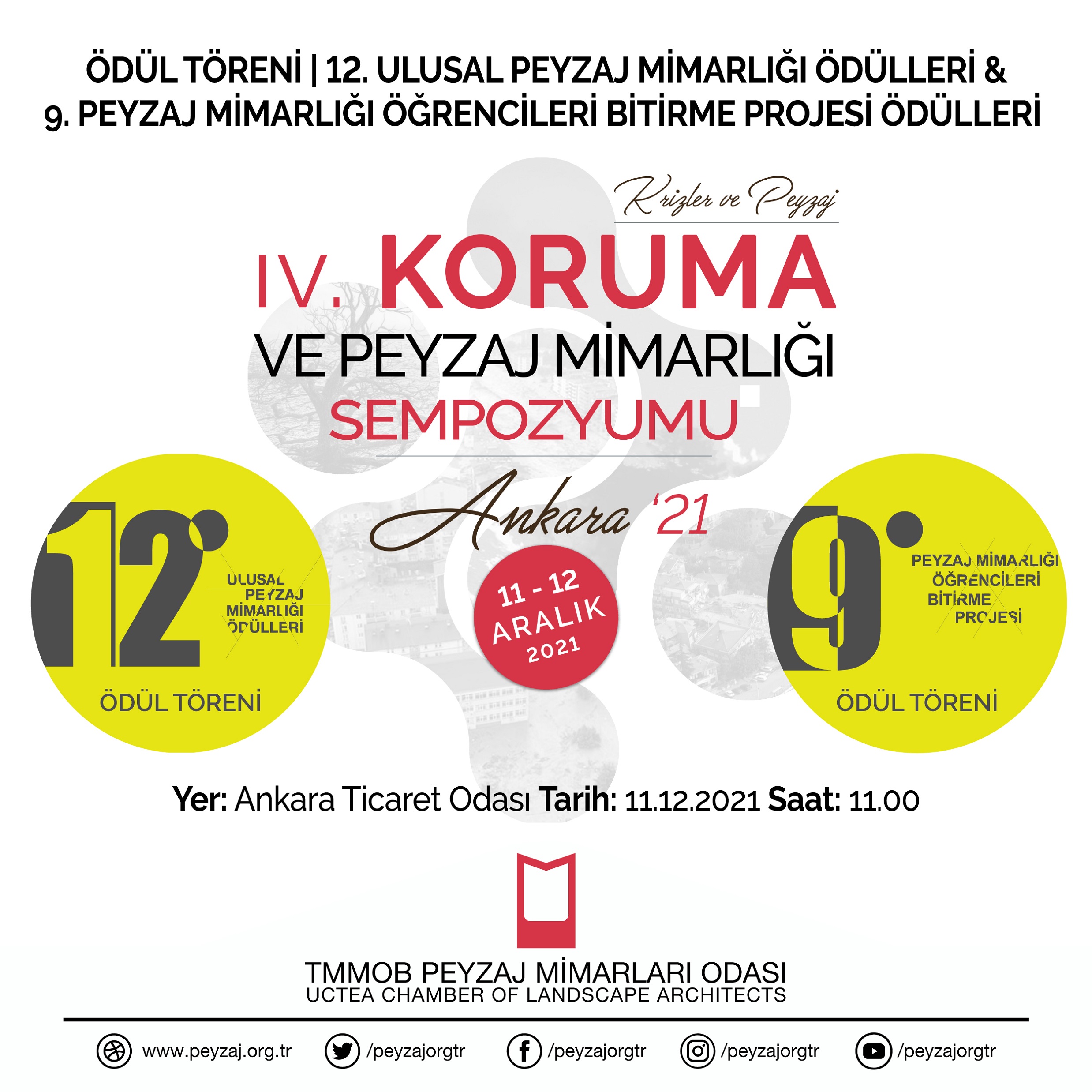 ÖDÜL TÖRENİ | 12. ULUSAL PEYZAJ MİMARLIĞI ÖDÜLLERİ & 9. PEYZAJ MİMARLIĞI ÖĞRENCİLERİ BİTİRME PROJESİ ÖDÜLLERİ 