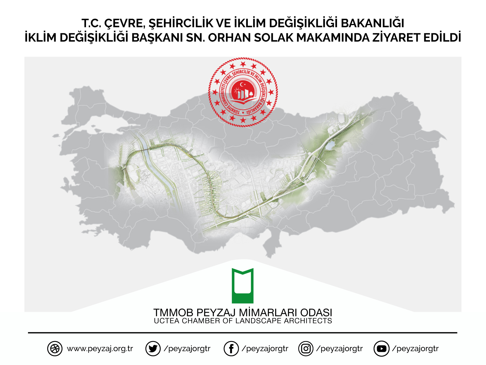 T.C. ÇEVRE, ŞEHİRCİLİK VE İKLİM DEĞİŞİKLİĞİ BAKANLIĞI İKLİM DEĞİŞİKLİĞİ BAŞKANI SN. ORHAN SOLAK MAKAMINDA ZİYARET EDİLDİ