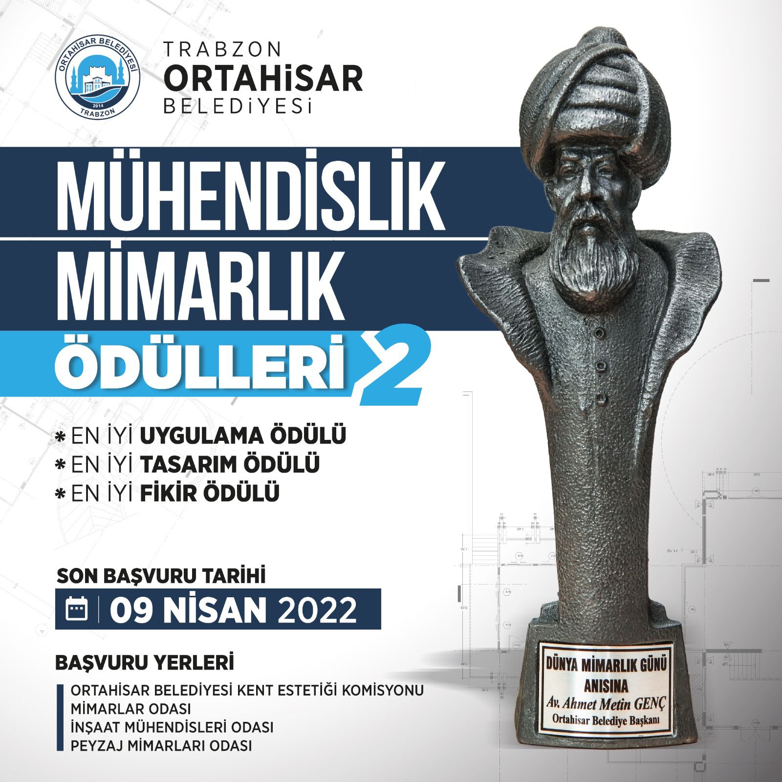 TRABZON ORTAHİSAR BELEDİYESİ 2. MÜHENDİSLİK MİMARLIK ÖDÜLLERİ