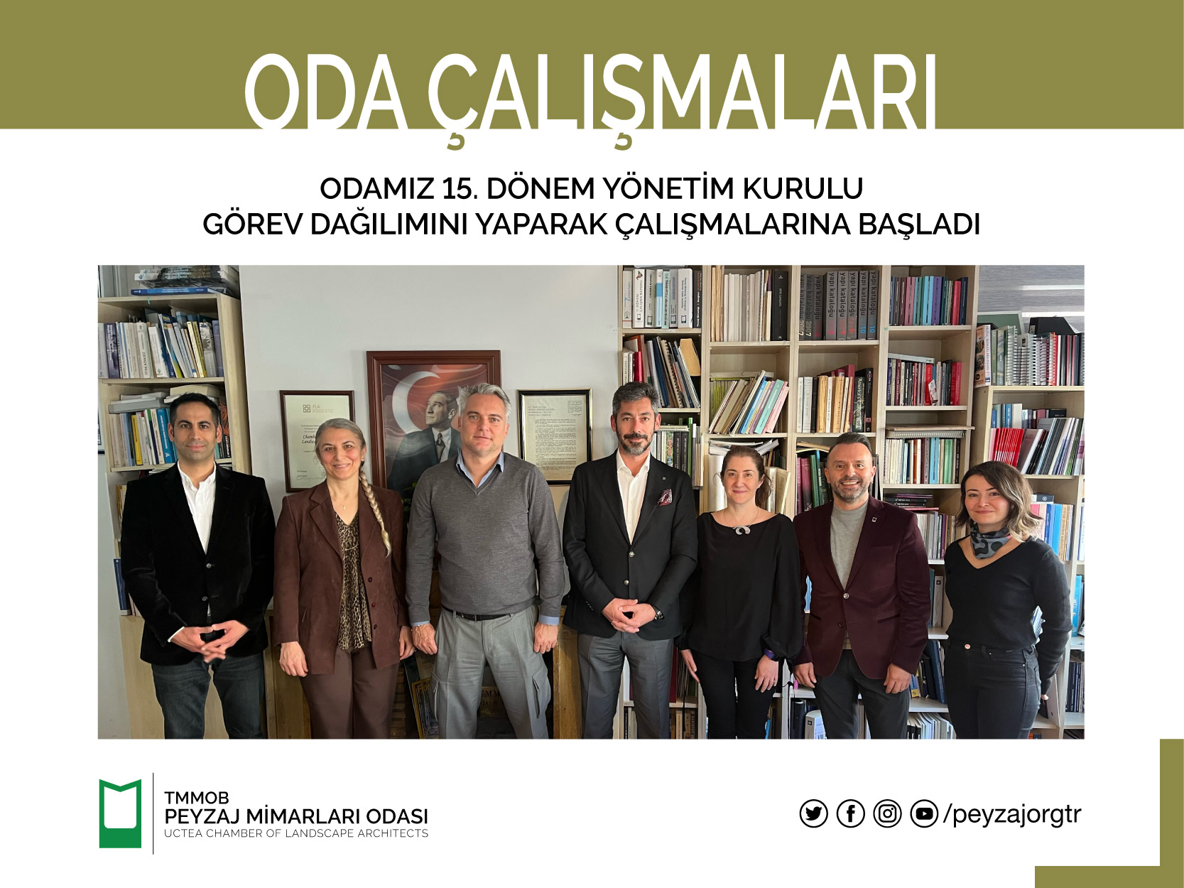 ODAMIZ 15. DÖNEM YÖNETİM KURULU GÖREV DAĞILIMINI YAPARAK ÇALIŞMALARINA BAŞLADI