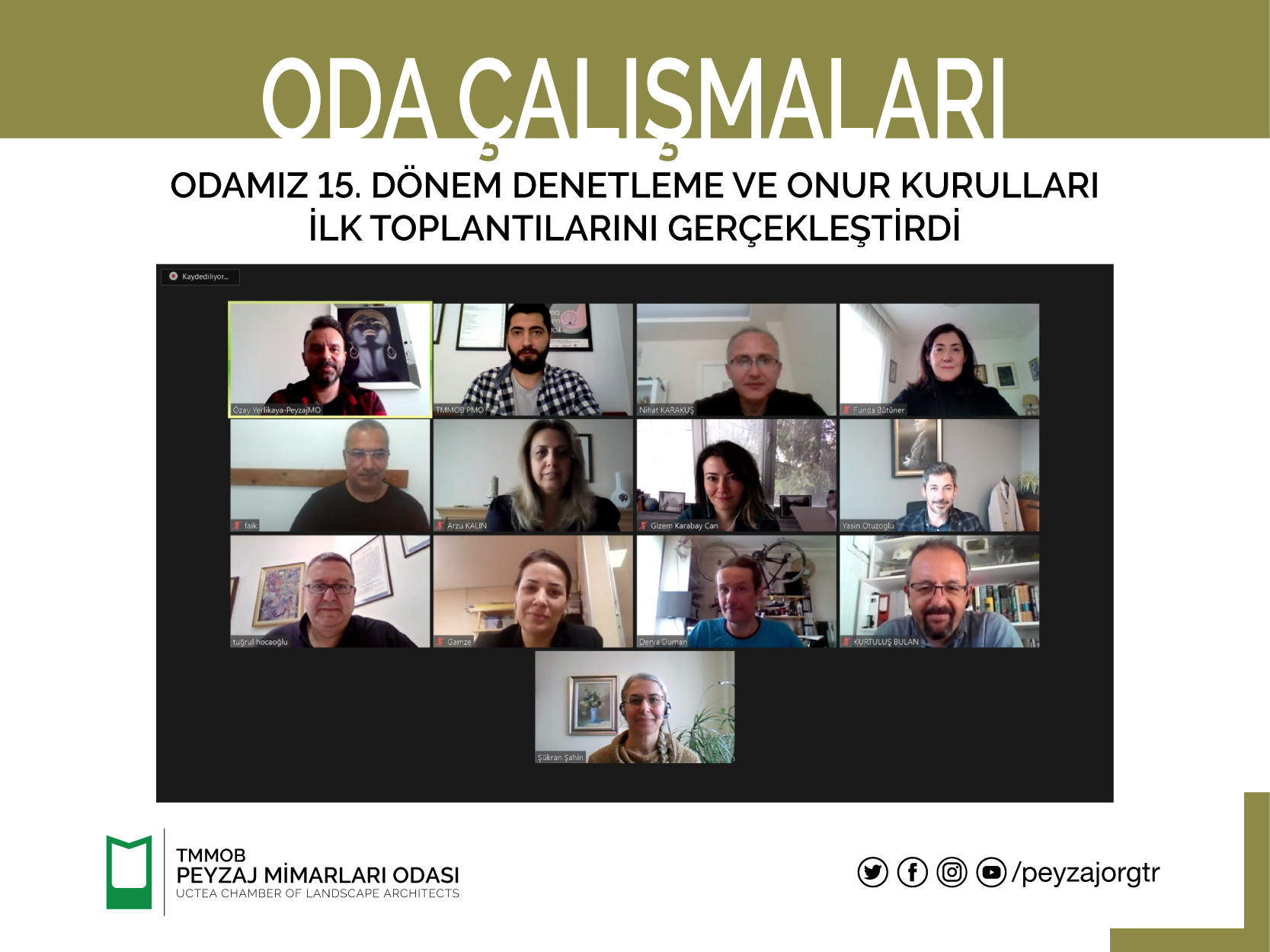 ODAMIZ 15. DÖNEM DENETLEME VE ONUR KURULLARI İLK TOPLANTILARINI GERÇEKLEŞTİRDİ