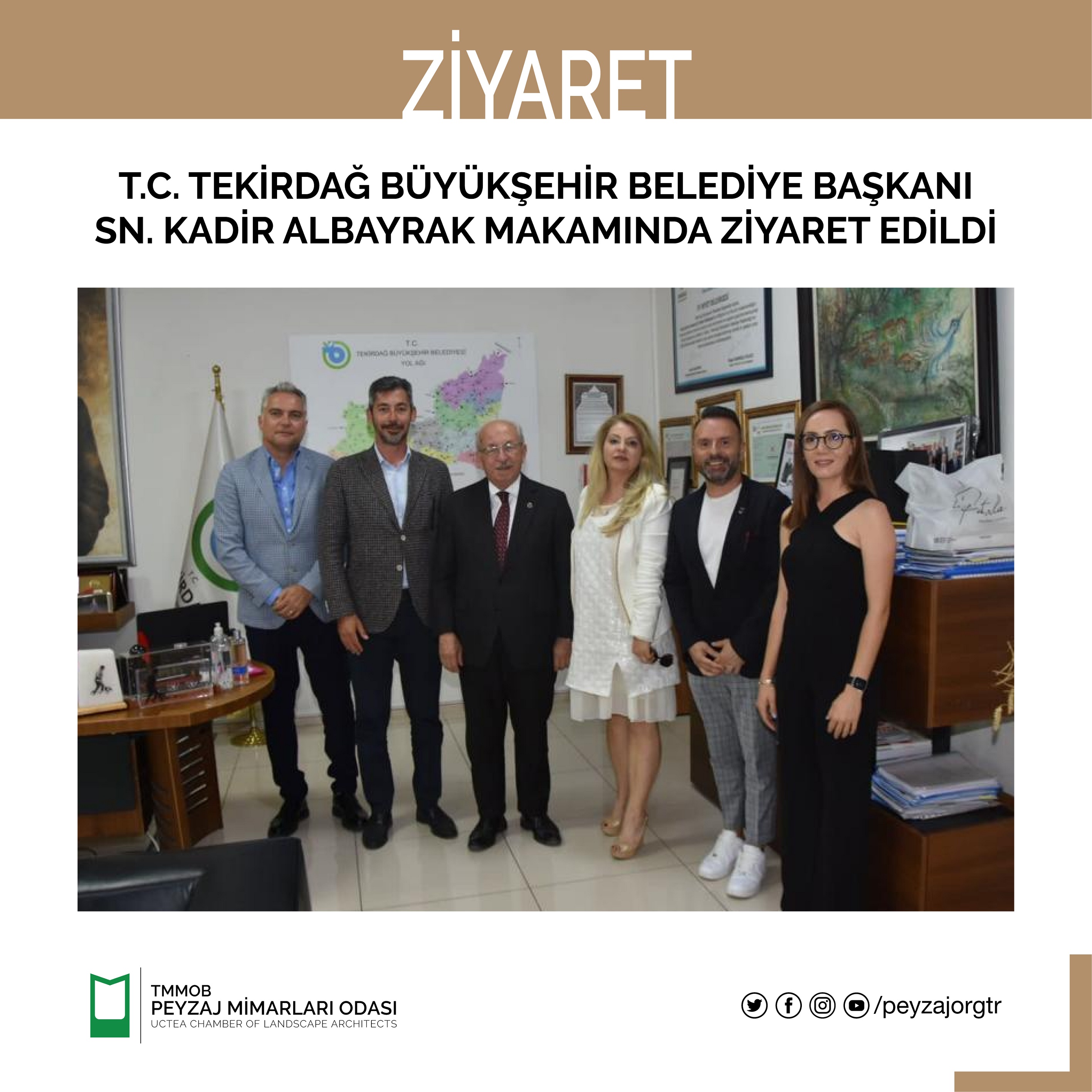 ZİYARET | T.C. TEKİRDAĞ BÜYÜKŞEHİR BELEDİYE BAŞKANI SN. KADİR ALBAYRAK MAKAMINDA ZİYARET EDİLDİ
