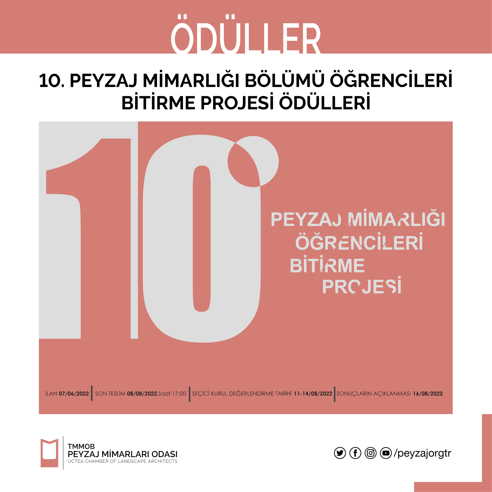 10. PEYZAJ MİMARLIĞI BÖLÜMÜ ÖĞRENCİLERİ BİTİRME PROJESİ ÖDÜLLERİ 2022