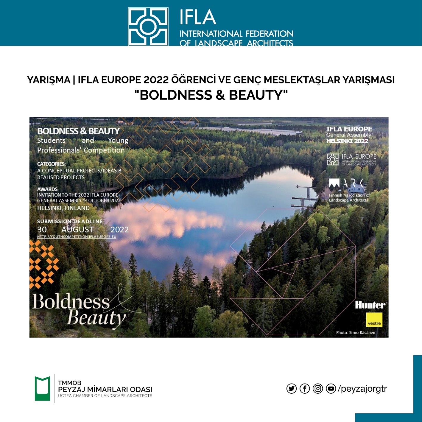 YARIŞMA | IFLA EUROPE 2022 ÖĞRENCİ VE GENÇ MESLEKTAŞLAR YARIŞMASI "BOLDNESS & BEAUTY"