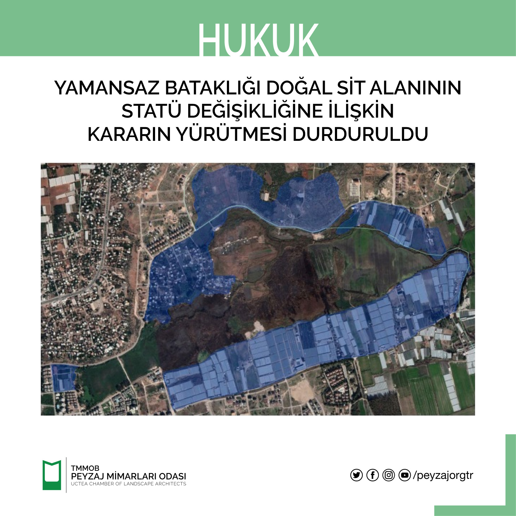 HUKUK | YAMANSAZ BATAKLIĞI DOĞAL SİT ALANININ STATÜ DEĞİŞİKLİĞİNE İLİŞKİN KARARIN YÜRÜTMESİ DURDURULDU