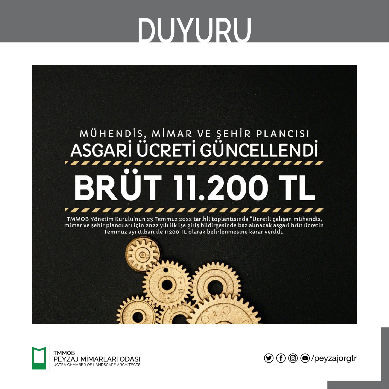 MÜHENDİS, MİMAR VE ŞEHİR PLANCILARI İÇİN 2022 YILI ASGARİ ÜCRETİ TEMMUZ AYI İTİBARI İLE 11200 TL OLARAK GÜNCELLENDİ