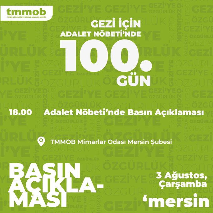 TMMOB İKK | ADALET NÖBETİNİN 100. GÜNÜ PROGRAMI