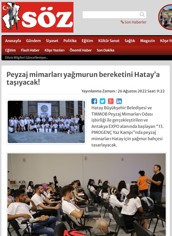 PEYZAJ MİMARLARI YAĞMURUN BEREKETİNİ HATAY`A TAŞIYACAK! 26.08.2022 / SÖZ