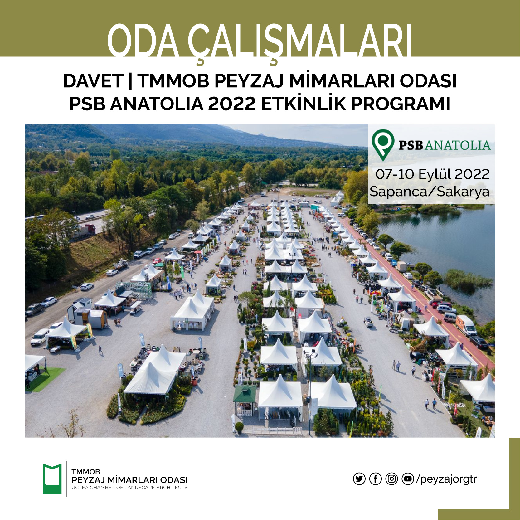 DAVET | TMMOB PEYZAJ MİMARLARI ODASI PSB ANATOLIA 2022 ETKİNLİK PROGRAMI