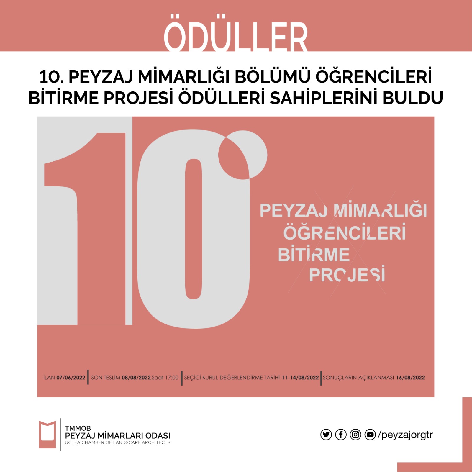 10. PEYZAJ MİMARLIĞI ÖĞRENCİLERİ BİTİRME PROJESİ ÖDÜLLERİ SAHİPLERİNİ BULDU
