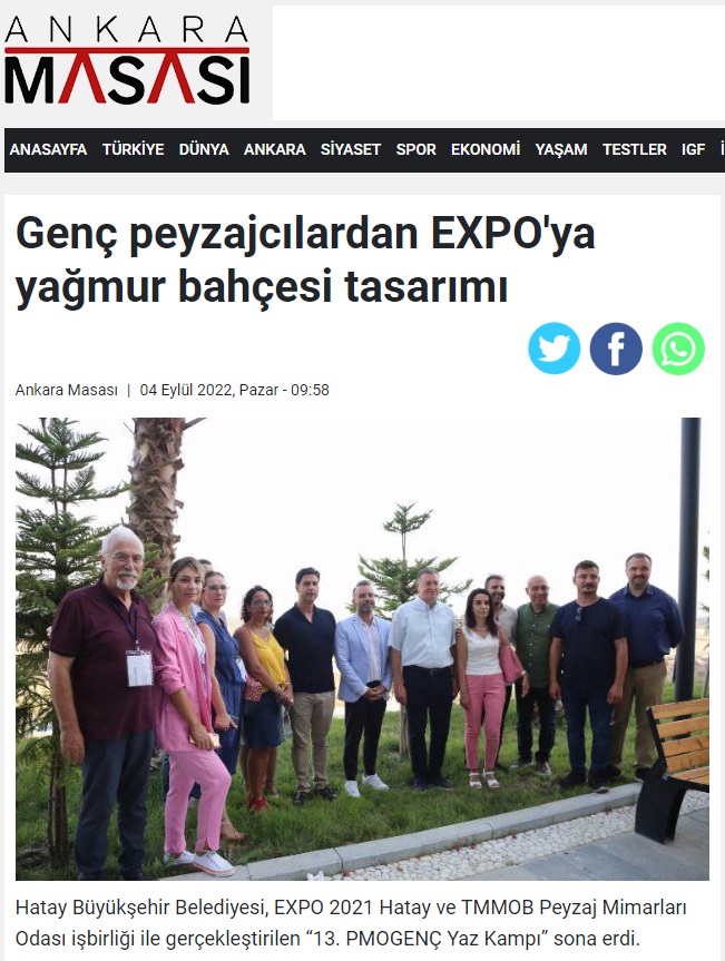 GENÇ PEYZAJCILARDAN EXPO`YA YAĞMUR BAHÇESİ TASARIMI 04.09.2022 / ANKARA MASASI