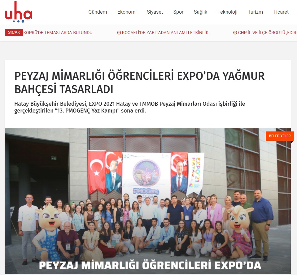 PEYZAJ MİMARLIĞI ÖĞRENCİLERİ EXPO'DA YAĞMUR BAHÇESİ TASARLADI 04.09.2022 / UHA