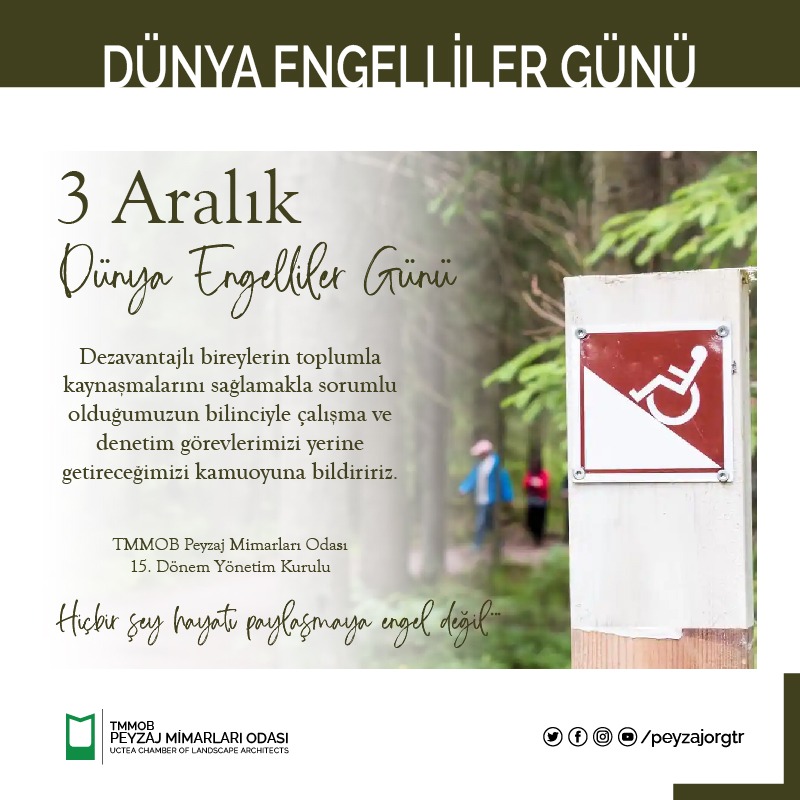 3 ARALIK DÜNYA ENGELLİLER GÜNÜ