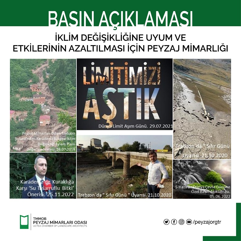 BASIN AÇIKLAMASI | İKLİM DEĞİŞİKLİĞİNE UYUM VE ETKİLERİNİN AZALTILMASI İÇİN PEYZAJ MİMARLIĞI