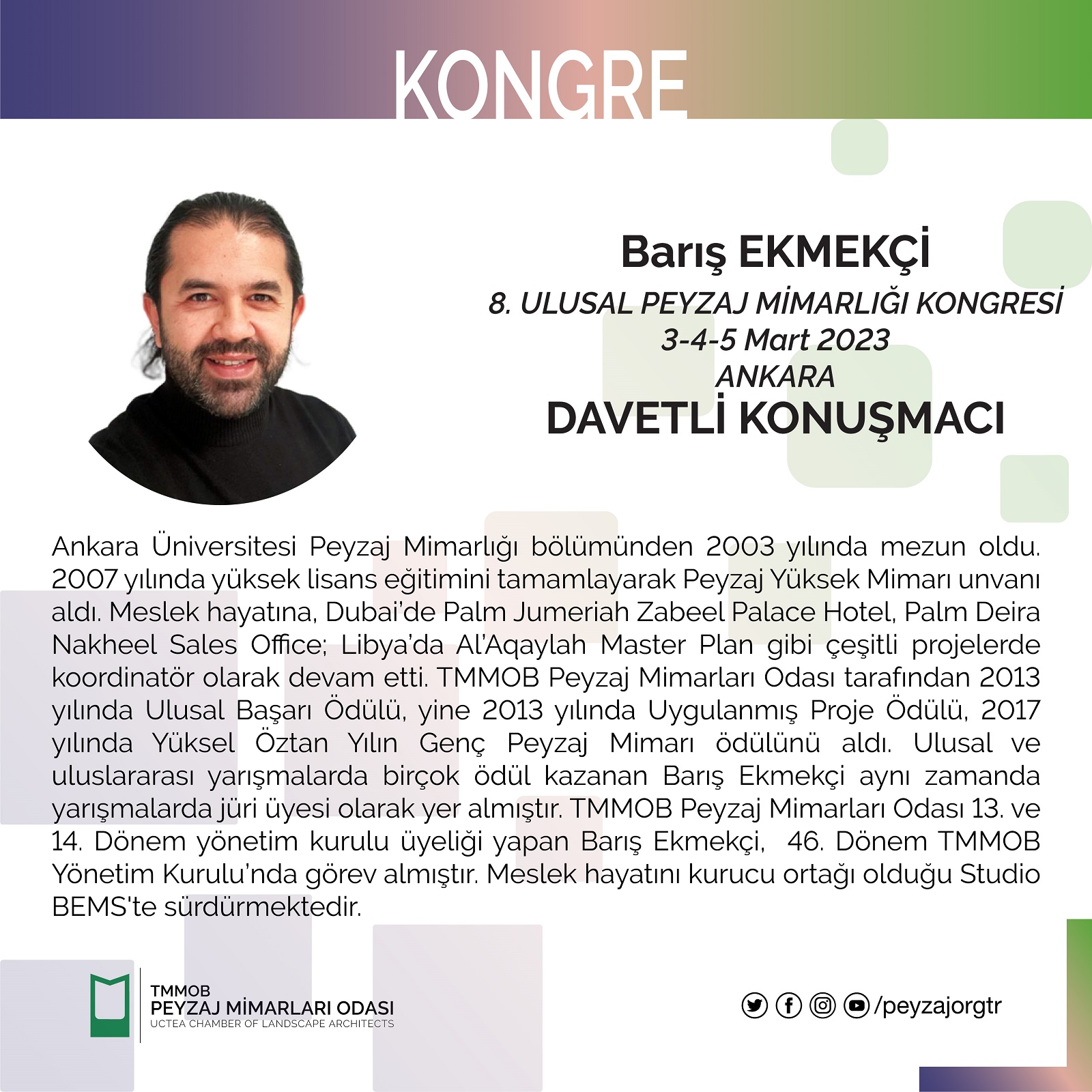 KONGRE | BARIŞ EKMEKÇİ - DAVETLİ KONUŞMACI