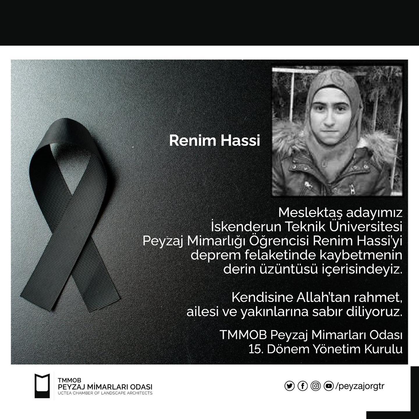 DEPREMDE KAYBETTİĞİMİZ TÜM YURTTAŞLARIMIZA ALLAHTAN RAHMET, YAKINLARINA SABIR VE BAŞSAĞLIĞI DİLİYORUZ.