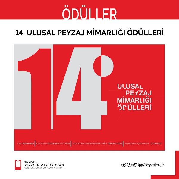 ÖDÜLLER | 14. ULUSAL PEYZAJ MİMARLIĞI ÖDÜLLERİ