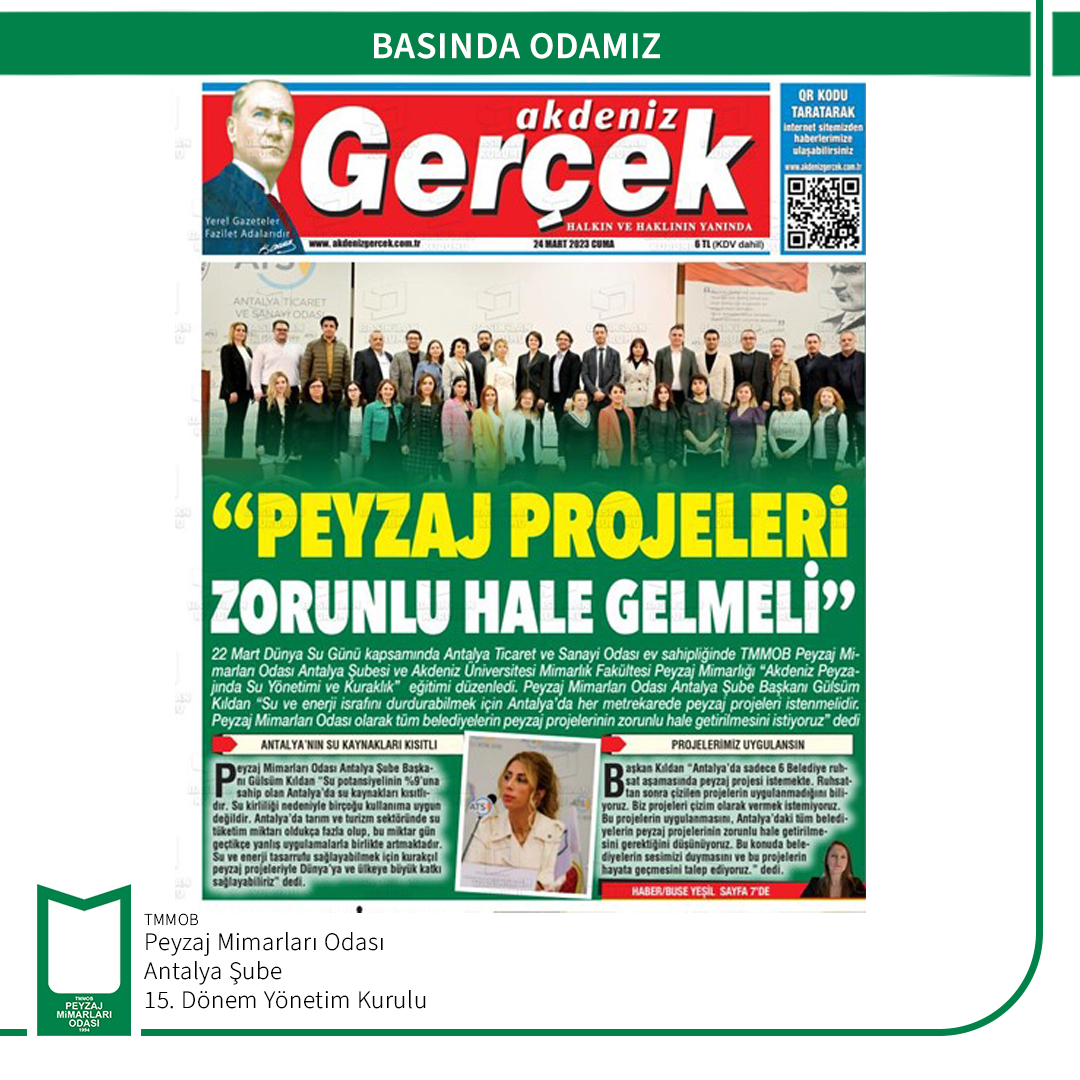 BASINDA ODAMIZ / PEYZAJ PROJELERİ ZORUNLU HALE GELMELİ