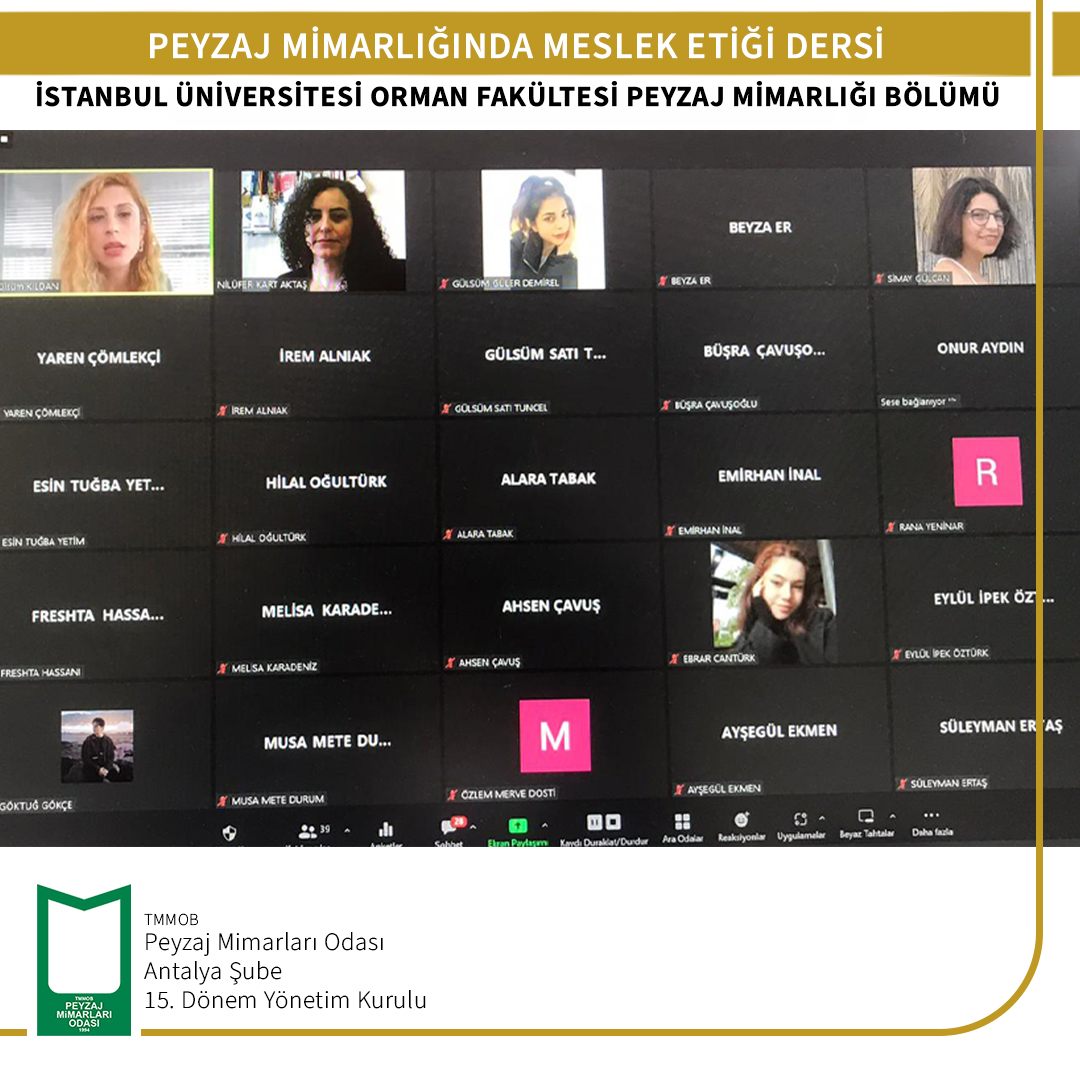 PEYZAJ MİMARLIĞINDA MESLEK ETİĞİ DERSİ