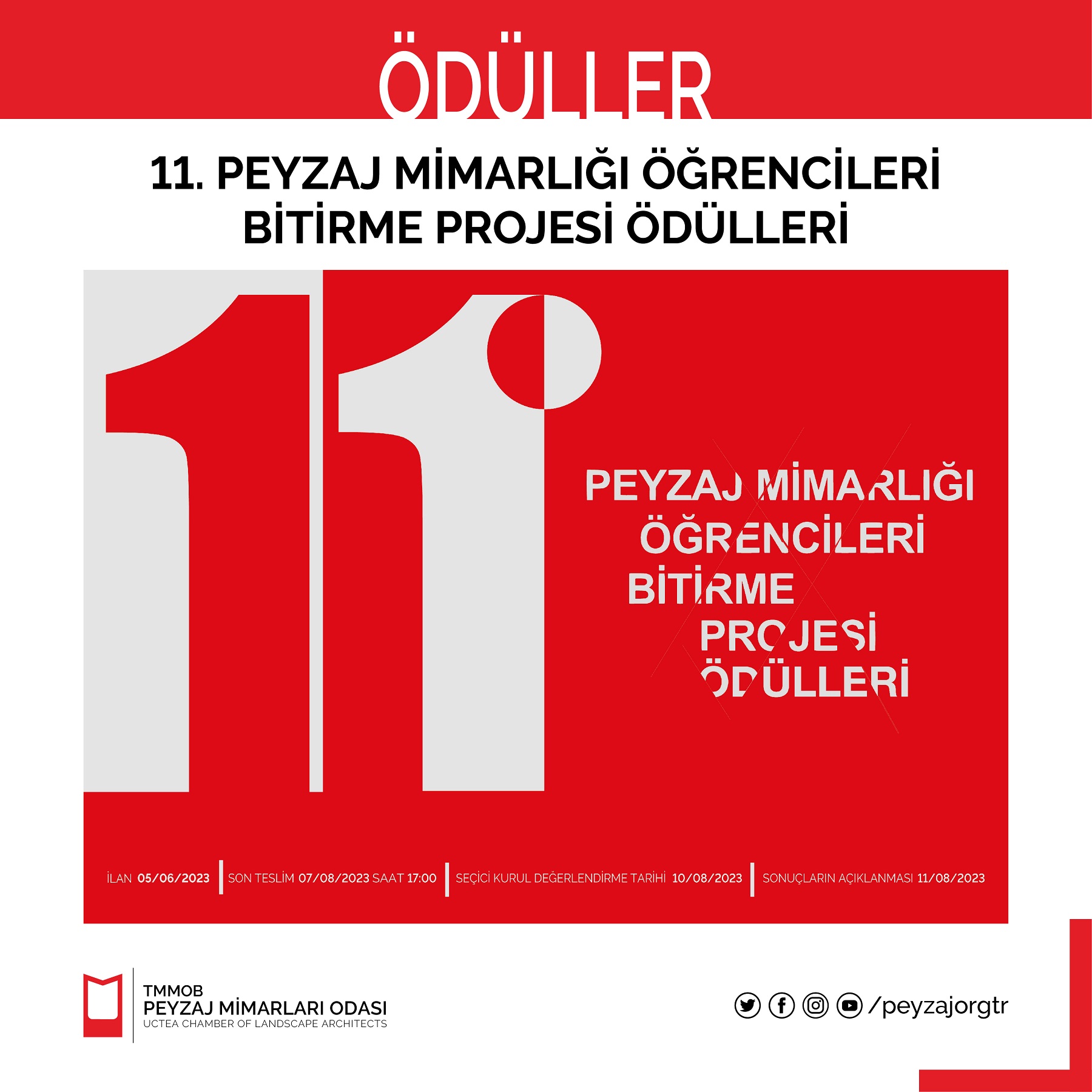 11. PEYZAJ MİMARLIĞI BÖLÜMÜ ÖĞRENCİLERİ BİTİRME PROJESİ ÖDÜLLERİ - 2023