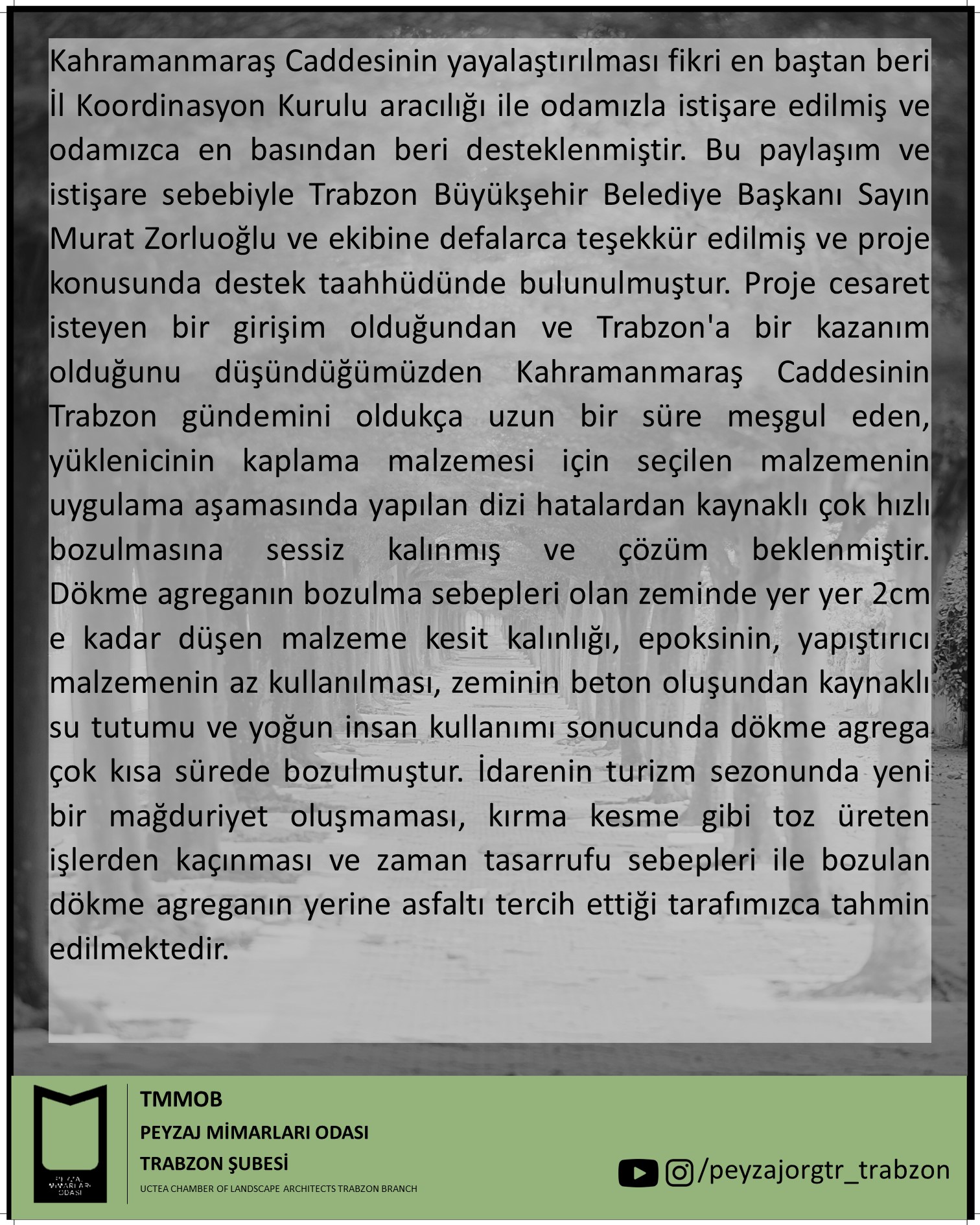 BASIN AÇIKLAMASI│KAHRAMANMARAŞ CADDESİ ŞUBE GÖRÜŞÜ