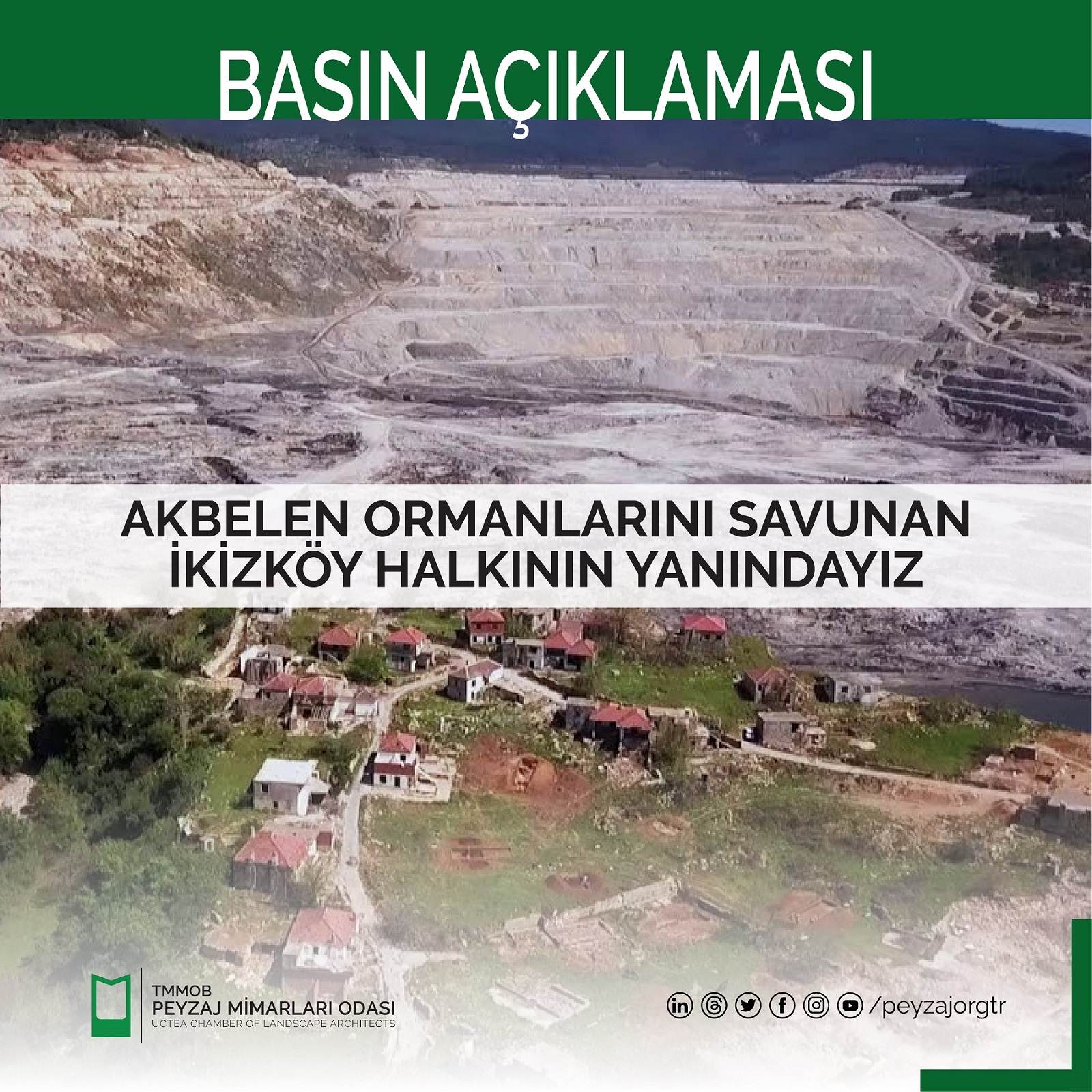 BASIN AÇIKLAMASI | AKBELEN ORMANLARINI SAVUNAN İKİZKÖY HALKININ YANINDAYIZ