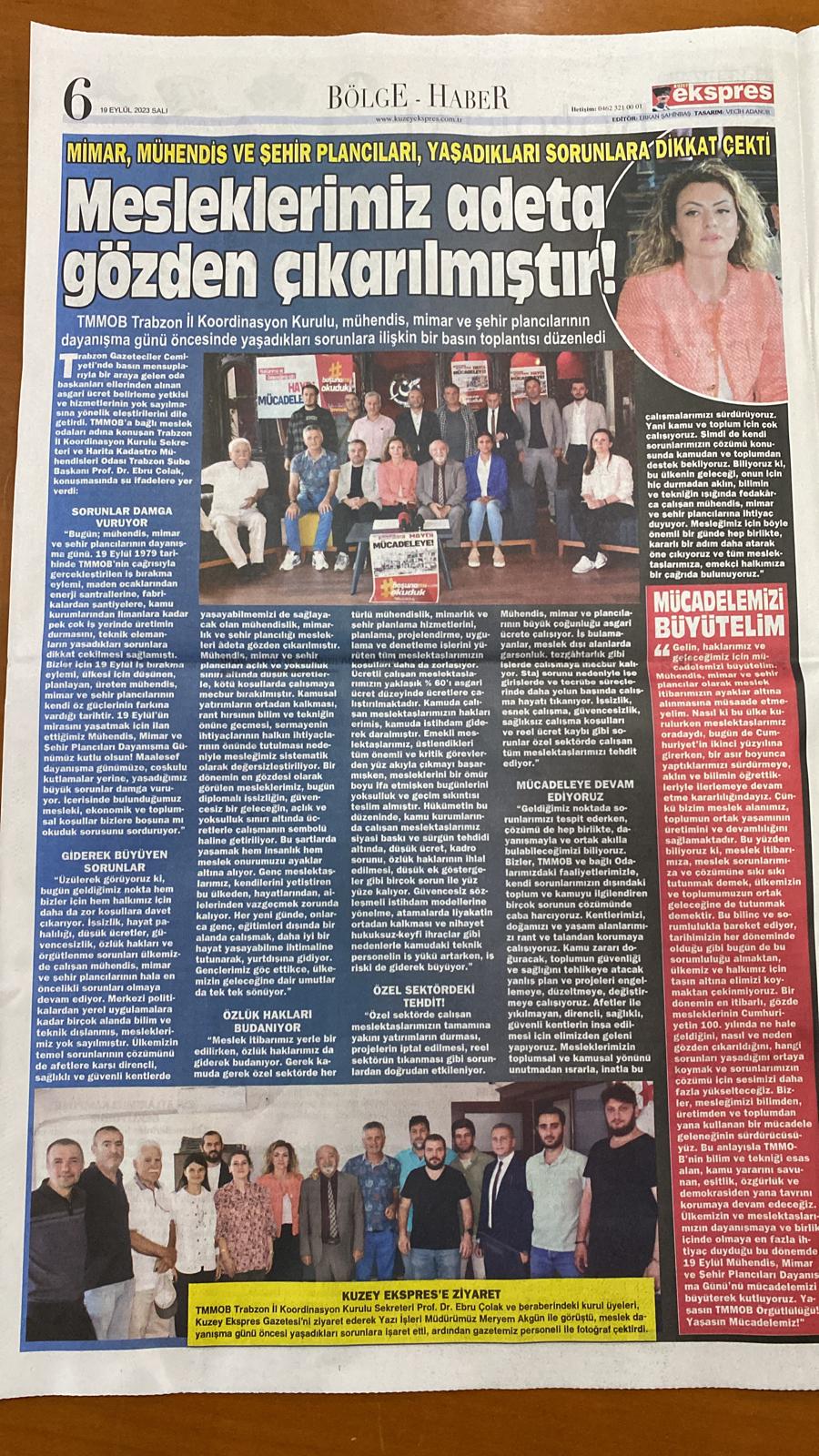 TMMOB TRABZON İKK BASIN AÇIKLAMASI | 
