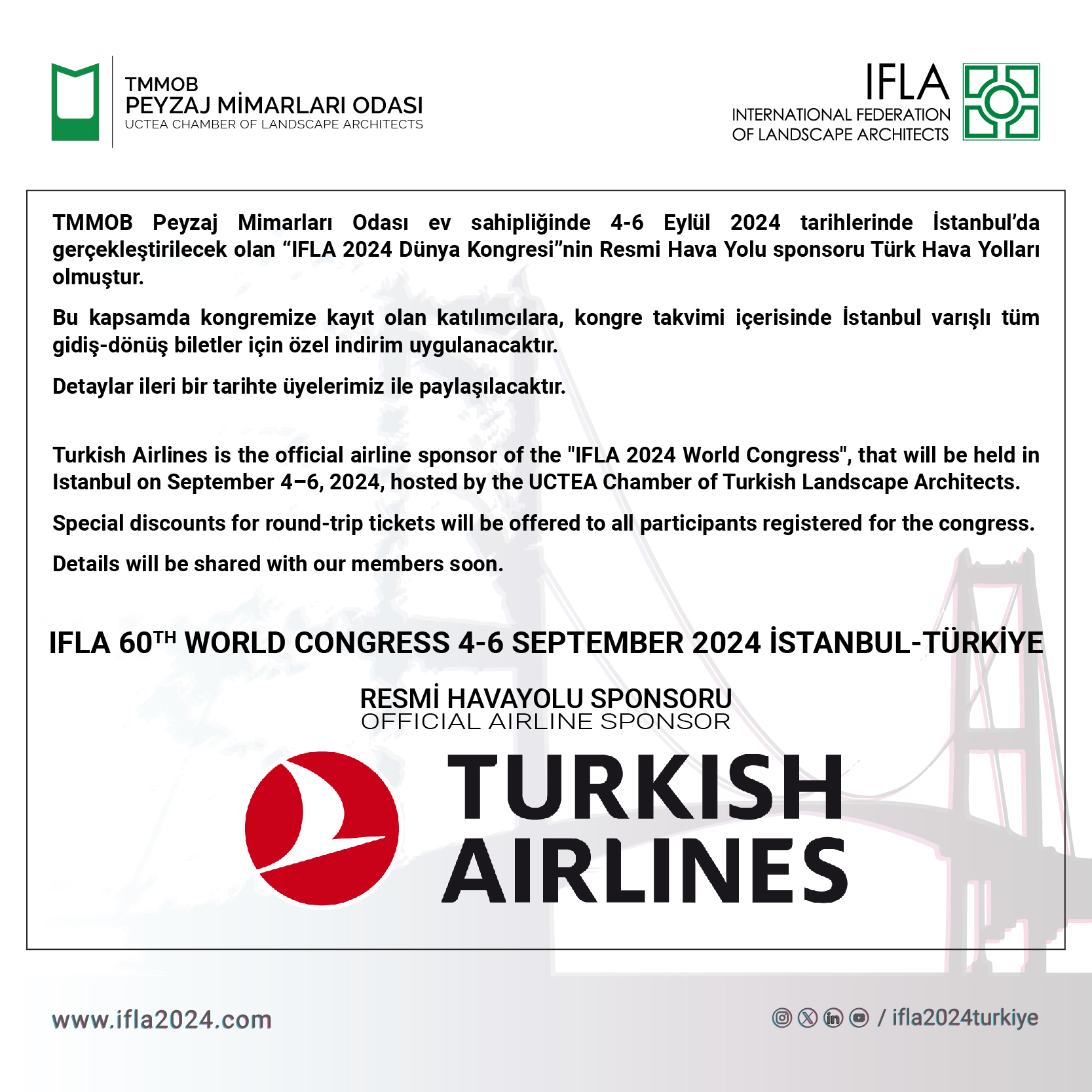 IFLA 60. DÜNYA KONGRESİ RESMİ HAVAYOLU SPONSORU TÜRK HAVA YOLLARI OLMUŞTUR
