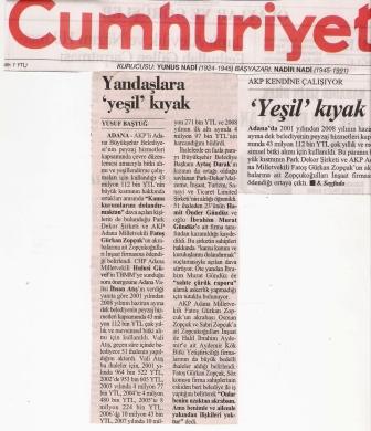 ADANA'DA PEYZAJ ÇALIŞMALARINA 43 MİLYON YTL