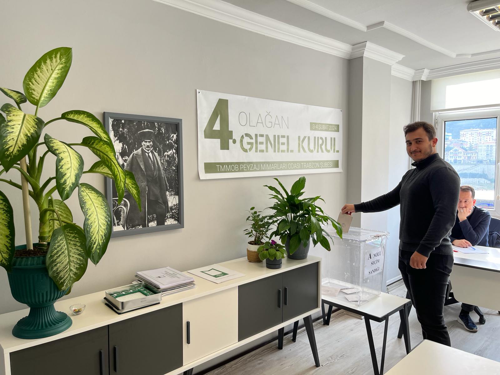 TMMOB PEYZAJ MİMARLARI ODASI TRABZON ŞUBESİ 4. OLAĞAN GENEL KURULU SONRASI SEÇİM GÜNÜ DE BAŞARI TAMAMLANDI.