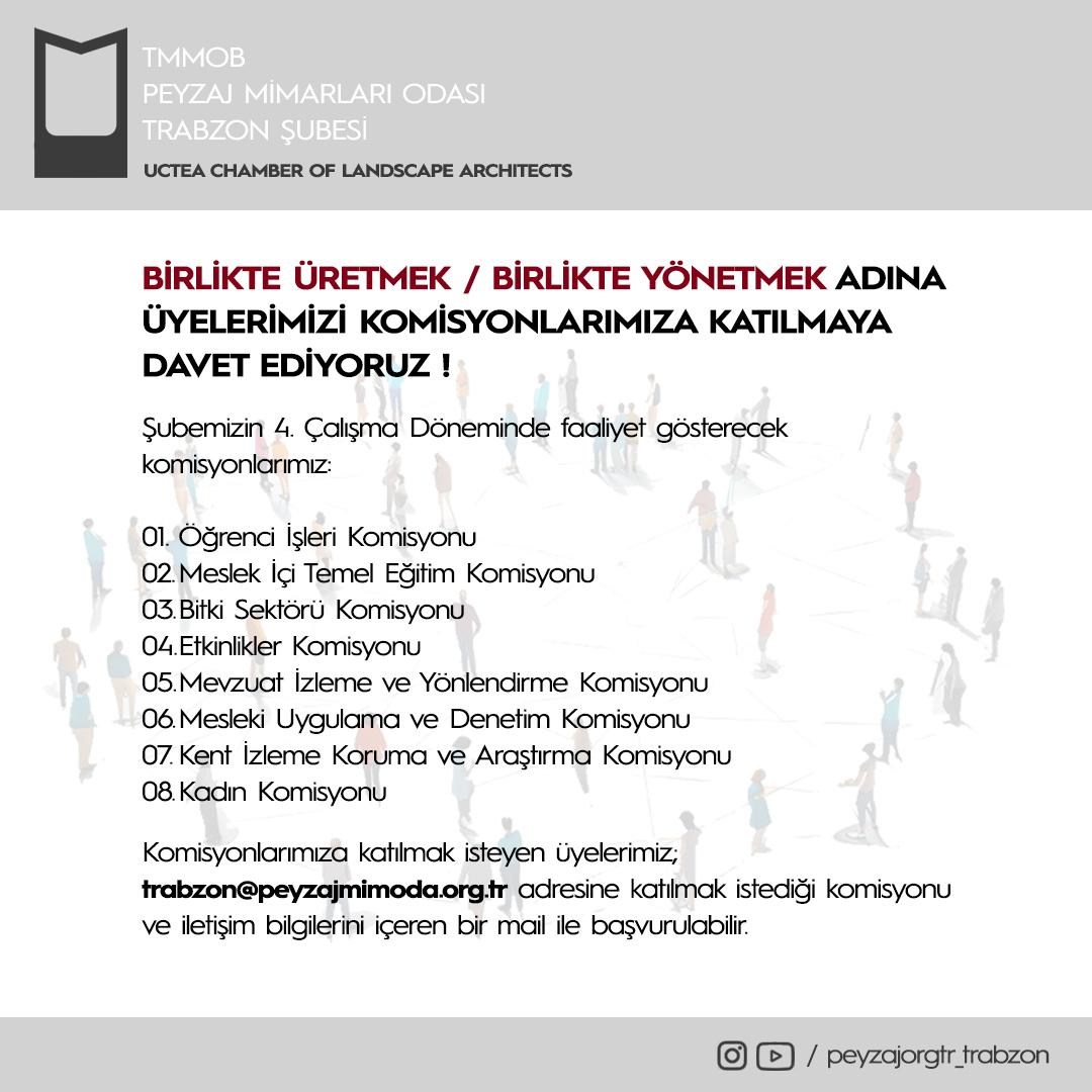 DUYURU │KOMİSYON KATILIM DAVETİ