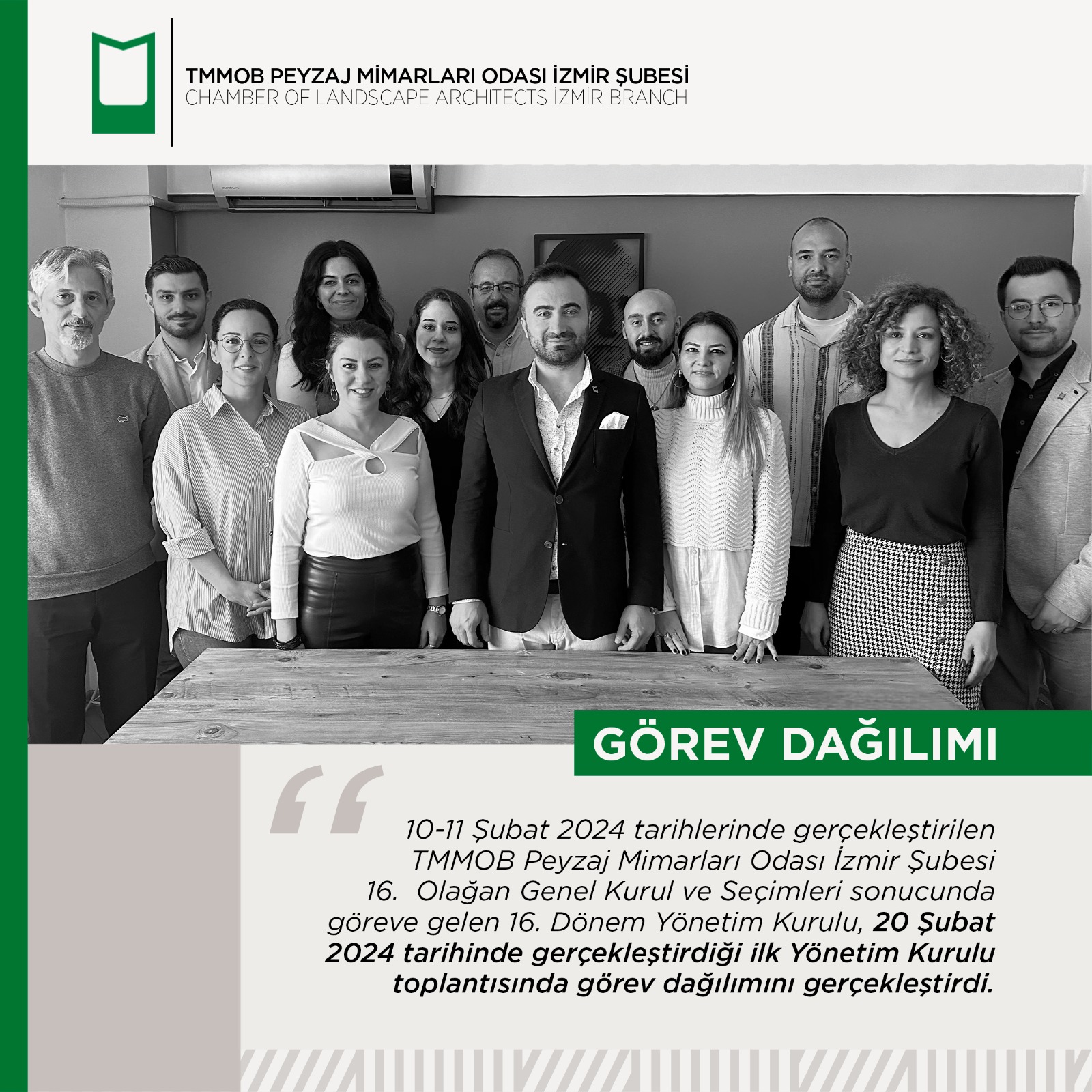 İZMİR ŞUBE 16. DÖNEM GÖREV DAĞILIMI YAPILDI