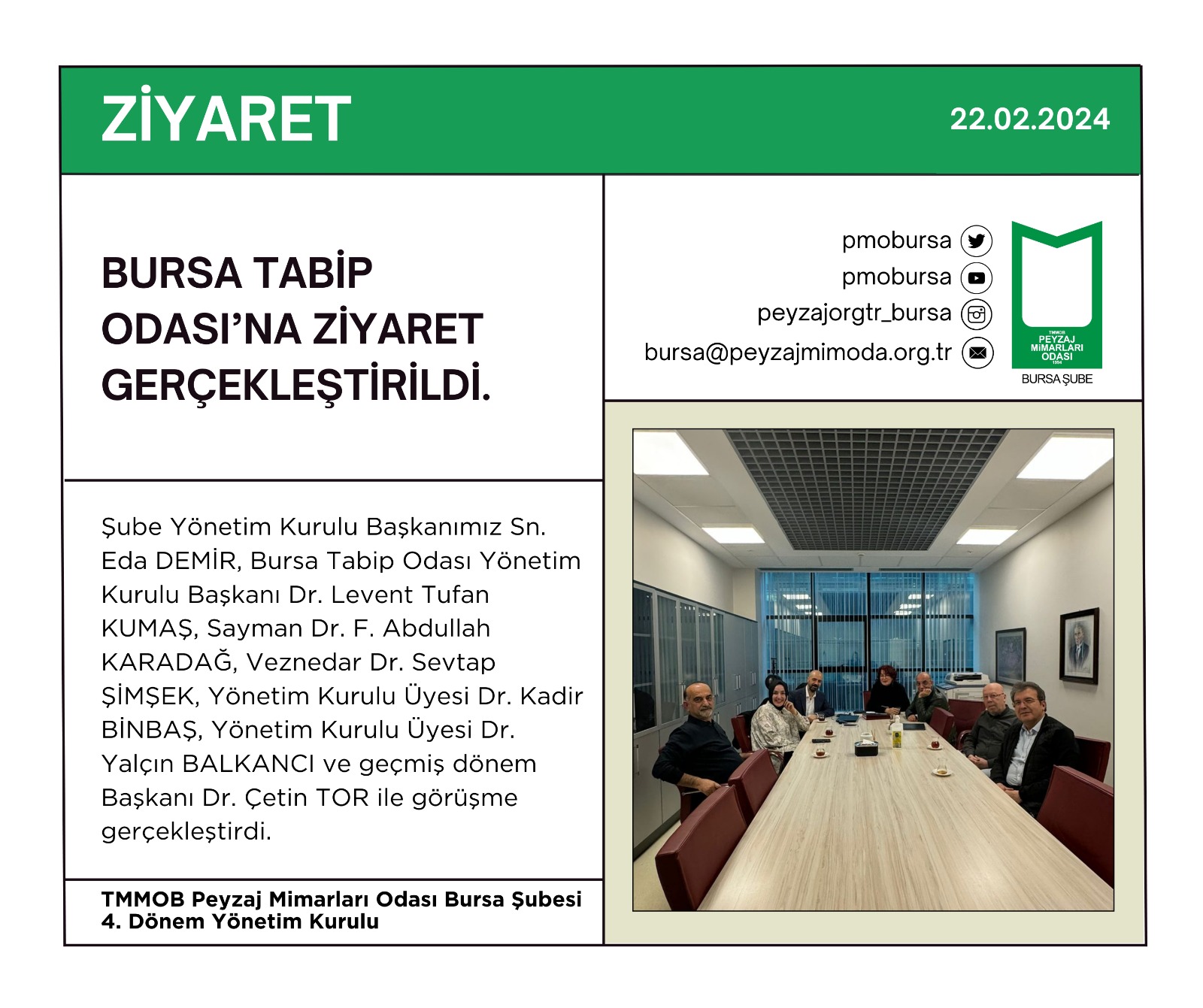 ZİYARET | BURSA TABİP ODASI'NA ZİYARET GERÇEKLEŞTİRİLDİ.