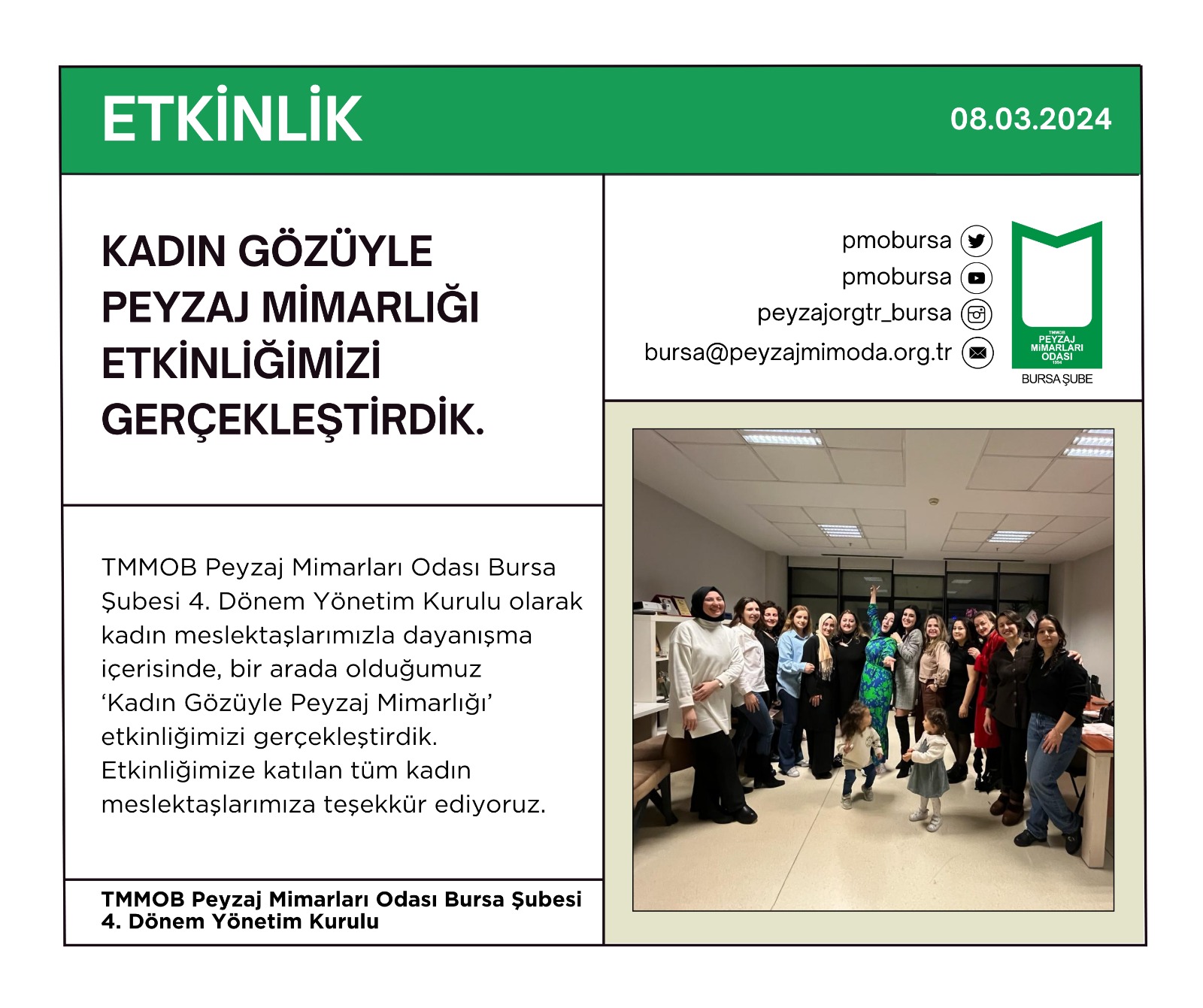 ETKİNLİK | KADIN GÖZÜYLE PEYZAJ MİMARLIĞI İLE GERÇEKLEŞTİRDİK.