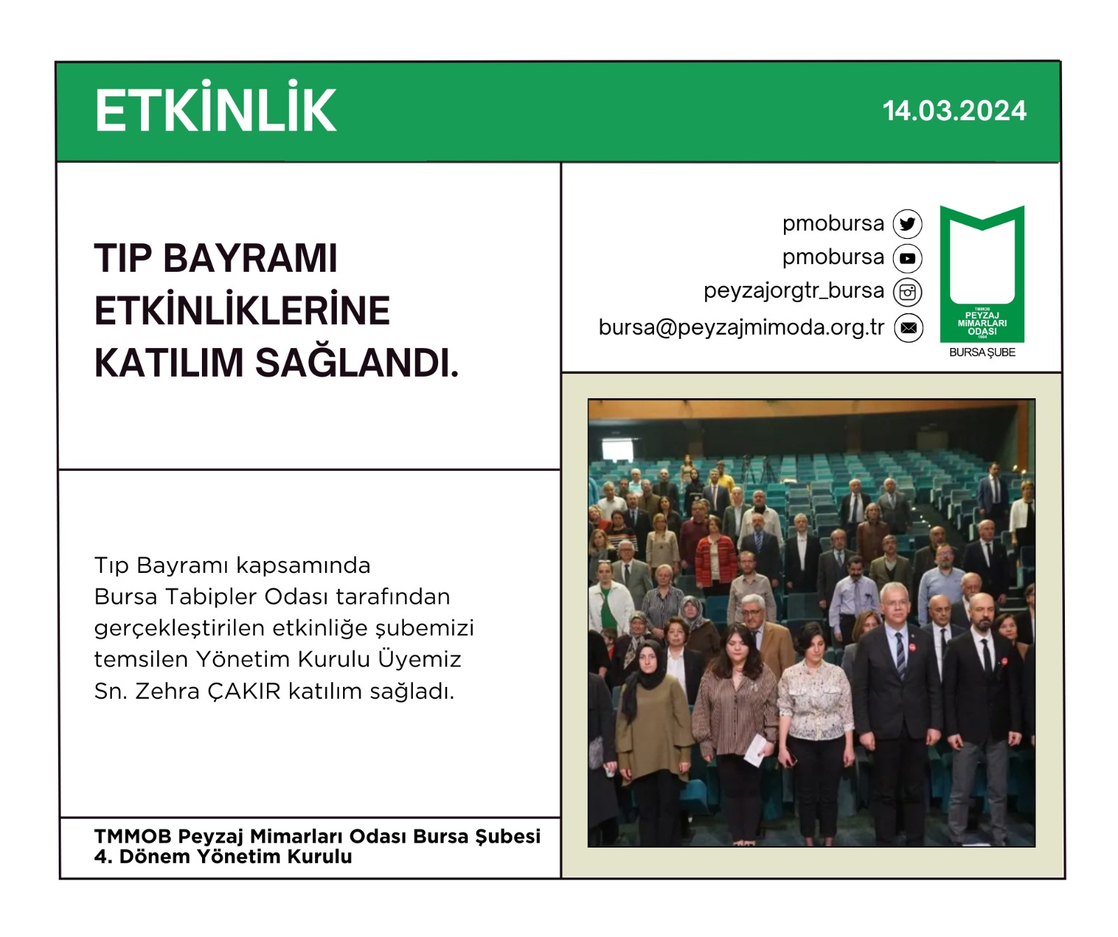 ETKİNLİK | TIP BAYRAMI ETKİNLİKLERİNE KATILIM SAĞLANDI.