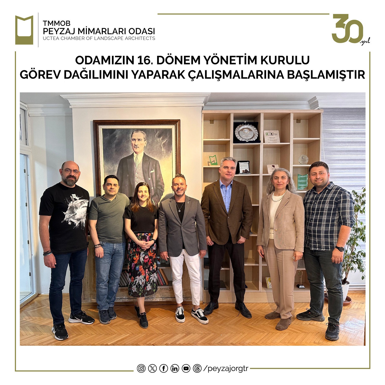 ODAMIZIN 16. DÖNEM YÖNETİM KURULU GÖREV DAĞILIMINI YAPARAK ÇALIŞMALARINA BAŞLAMIŞTIR