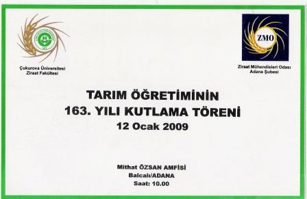 TARIM ÖĞRETİMİ'NİN 163. YIL KUTLAMA TÖRENİ