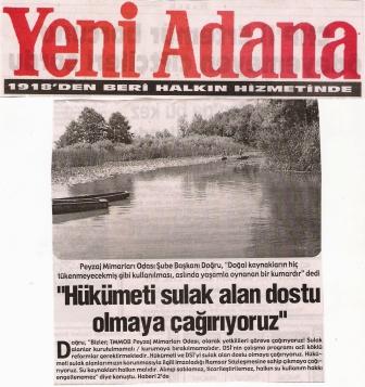 ADANA BASININDA 2 ŞUBAT DÜNYA SULAK ALANLAR GÜNÜ